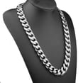 thumbnail image 2 of 19mm Heavy Men's Chain 316L Stainless Steel CURB Cuban Link Necklace Bracelet, 2 of 9