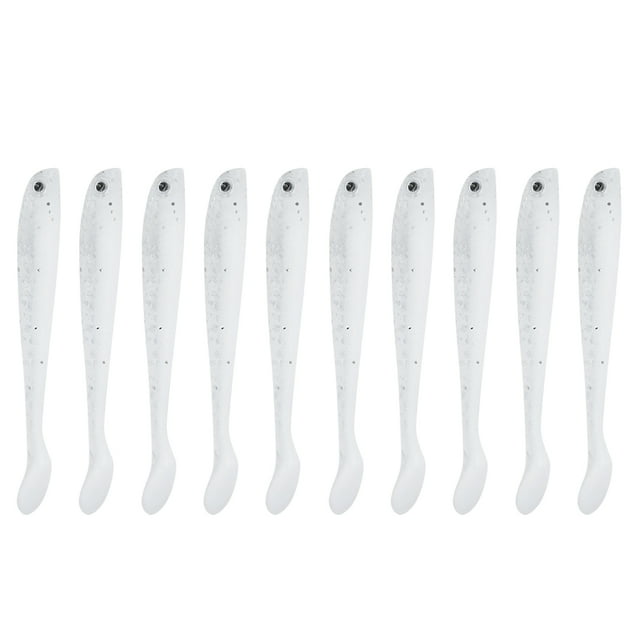 Fishing Bait, Artificial Brightly Colored Strong Bait Power 10PCS Fishing Lure, Fishing Accessory For River Fishing, Ocean Boat Fishing 3# White Transparent