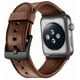 EAVAE Bracelet Compatible avec les Bracelets de Montre Apple Cuir Marron, Bracelet de Remplacement en Cuir Premium pour Apple Watch SE, Pomme – image 2 sur 5