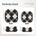 thumbnail image 3 of Multi-Size Leather Tray Four Corners Four Button Design Anti-Scratch Waterproof Convenient Cleaning Convenient Storage Argyle Plaid Dimgray_4 Medium, 3 of 8