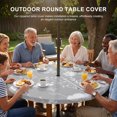 thumbnail image 3 of Round Outdoor Tablecloth with Umbrella Hole and Zipper, Grey Wildflowers Tablecloth with Elastic Waterproof, Farmhouse Floral Botanical Leaves Patio Table Covers for 36" - 44" Picnic Pool Tables, 3 of 9