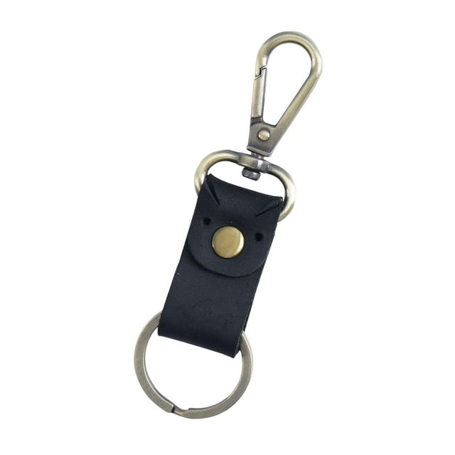 jinwen Leather Keychain Key Unisex Business Key Chain Fob Black