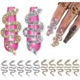 thumbnail image 1 of BRILLAR 10 Uds. dijes para decoración de uñas en forma de serpiente con diamantes de imitación, 1 of 5