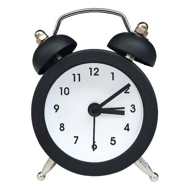 Mini reloj despertador retro, reloj despertador clásico con campana, reloj despertador de cabecera con pilas, reloj despertador analógico retro silencioso para dormitorio, sala de estar, Ki