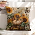 thumbnail image 6 of sunflowers pumpkins Linen toss pillowcase Decoration pillowcase Gift preferred 24x24" Cushion cover 4 set Sofa pillowcase Sofa bedroom living room car, 6 of 8