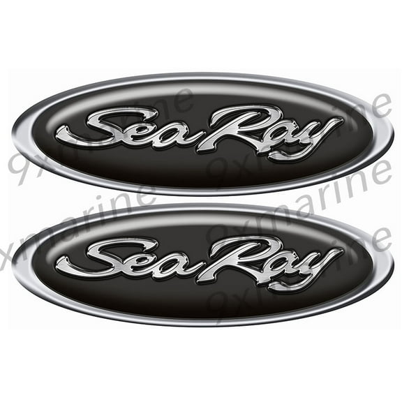 Two Sea Ray Oval Classic Boat Stickers