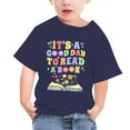 thumbnail image 2 of Nrmvnmi "IT IS A GOOD DAY TO READ"Shirts for Kids Short Sleeve Graphic T-Shirt Round Neck Crop Top for Little & Big Girls and Boy T-Shirt Tee Navy-3 Years, 2 of 4