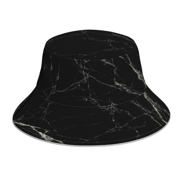 Balery Black Marble Texture Abstract Sombreros para el sol para hombre y mujer, sombrero de pescador con UPF 50+