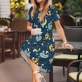 thumbnail image 3 of Easygdp Space Sleeping Panda para Vestido Transpirable de Mujer, Vestido Suelto de Manga Corta con Pliegues y Bolsillos para el Verano, 3 of 6