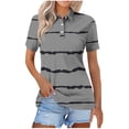 thumbnail image 2 of Fiudx Camisas para Mujer Blusa con Botones y Cuello Vuelto de Manga Corta con Estampado Cómodo E Informal para Mujer a La Moda, 2 of 5
