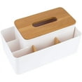 thumbnail image 2 of Caja de almacenamiento multifuncional Organizador de escritorio de bambú Organizador de pañuelos desmontable Soporte para pañuelos faciales, Caja de almacenamiento de escritorio, Organizador de, 2 of 7