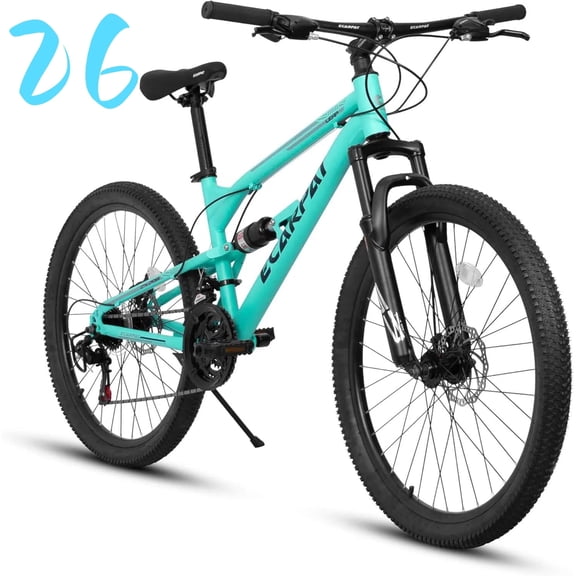 Ambifirner Men's 26 inch Mountain Bike - 21-Speed Steel Frame, Double Disc Brakes & Shock Absorption, All-Terrain Men Bicycle for Adult Riders, Black