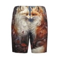 thumbnail image 7 of Daiia Romantic Flower Fox Couple Mens Woven Stretch Pajama Short,Short Pajama Pants-Large, 7 of 7