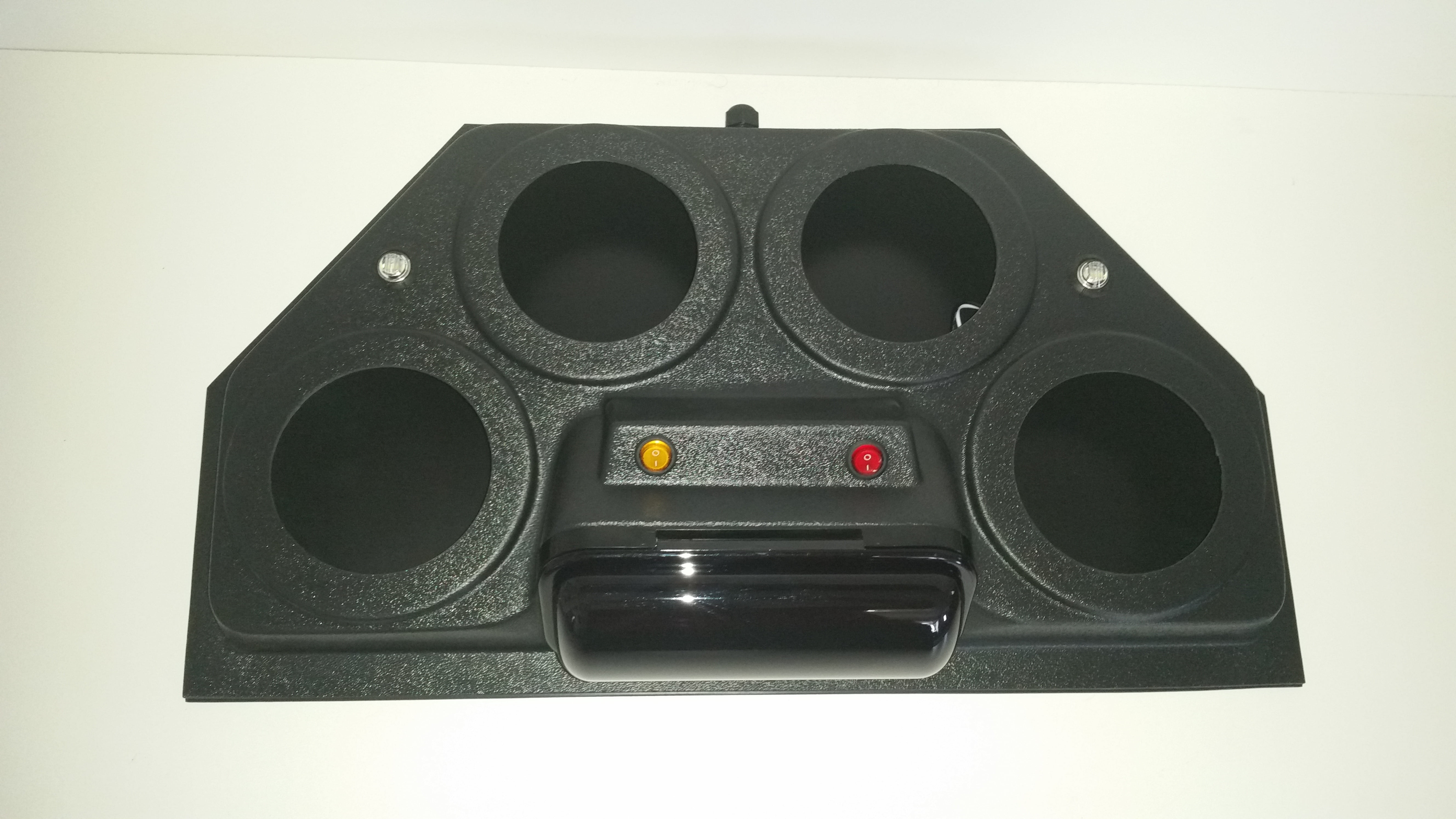 Golf Cart UTV Overhead Stereo Console Radio Housing Holds Four Speakers