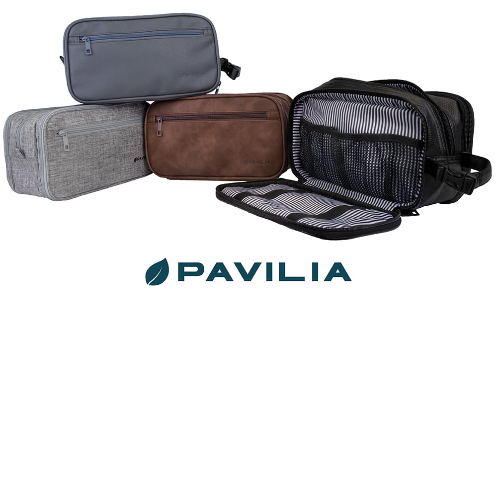 PAVILIA Toiletry Bag for Men, Travel Toiletries Bag