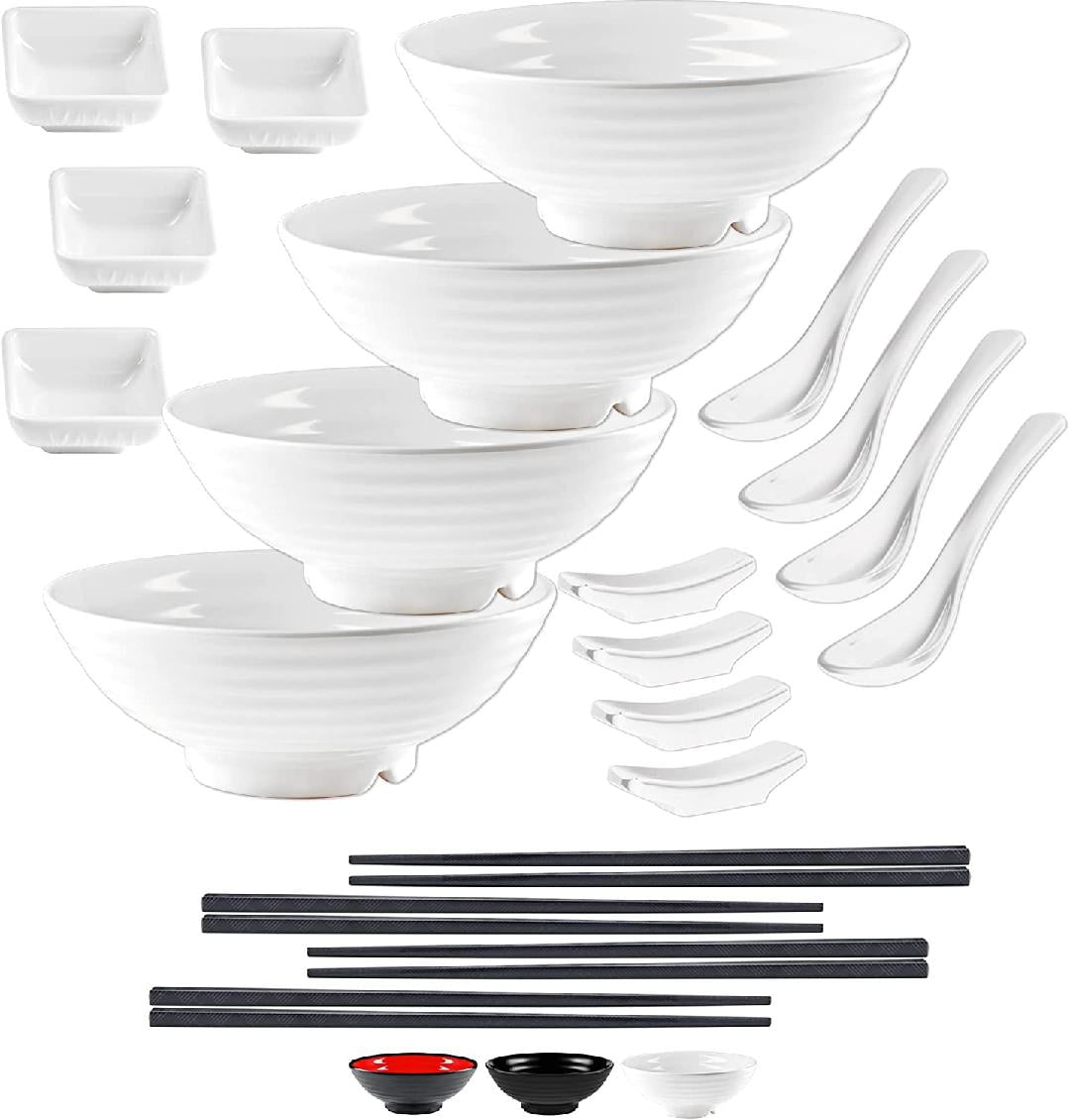 Noodle Bowls Set large 32oz Ramen Bowl Set for authentic Asian Cuisine comes with Dipping