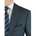 thumbnail image 2 of LN LUCIANO NATAZZI Italian Men's Suit 180'S Cashmere Wool Ticket Pocket Stripe Charcoal Stripe, 2 of 7