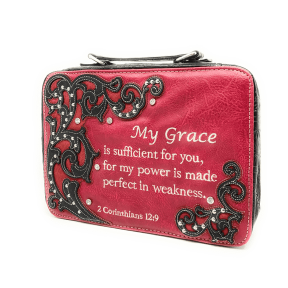 Western Embroidery Scripture Women Rhinestone Cross Bible Verse Handbag Wallet in 21 Colors