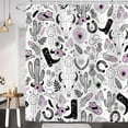 thumbnail image 2 of Cowboy Western Boho Cactus Shower Curtain, Cowgirl Plants Bohemian Feathers Print Cute Bathroom Decor Bath Curtains, Skull Horseshoe Polyester Accessories with Hooks 72x84Inches, 2 of 5