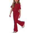 thumbnail image 2 of LvhaoGJOB Little Kids Girls T-Shirt and Shorts Outfit Set, Red - graphic print, custom print, 2 of 7