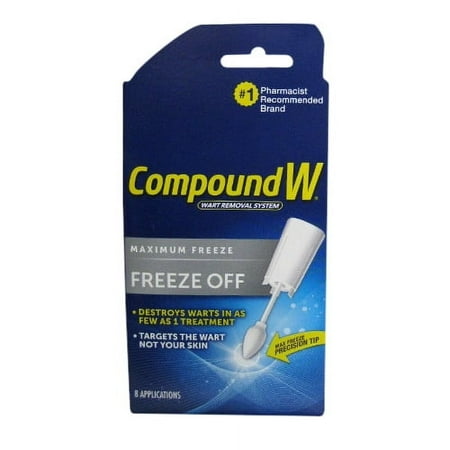 Compound W Freeze Off Wart Remover, Common and Plantar Warts Removal, 8 Applications (Pack of 2)