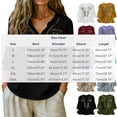 thumbnail image 3 of CLOISE Womens Work Blouses 3/4 Sleeve Plus Size Embroidery T Shirts Loose Floral V Neck Pullover Cotton Linen Casual Fall Tops Army Green M, 3 of 6