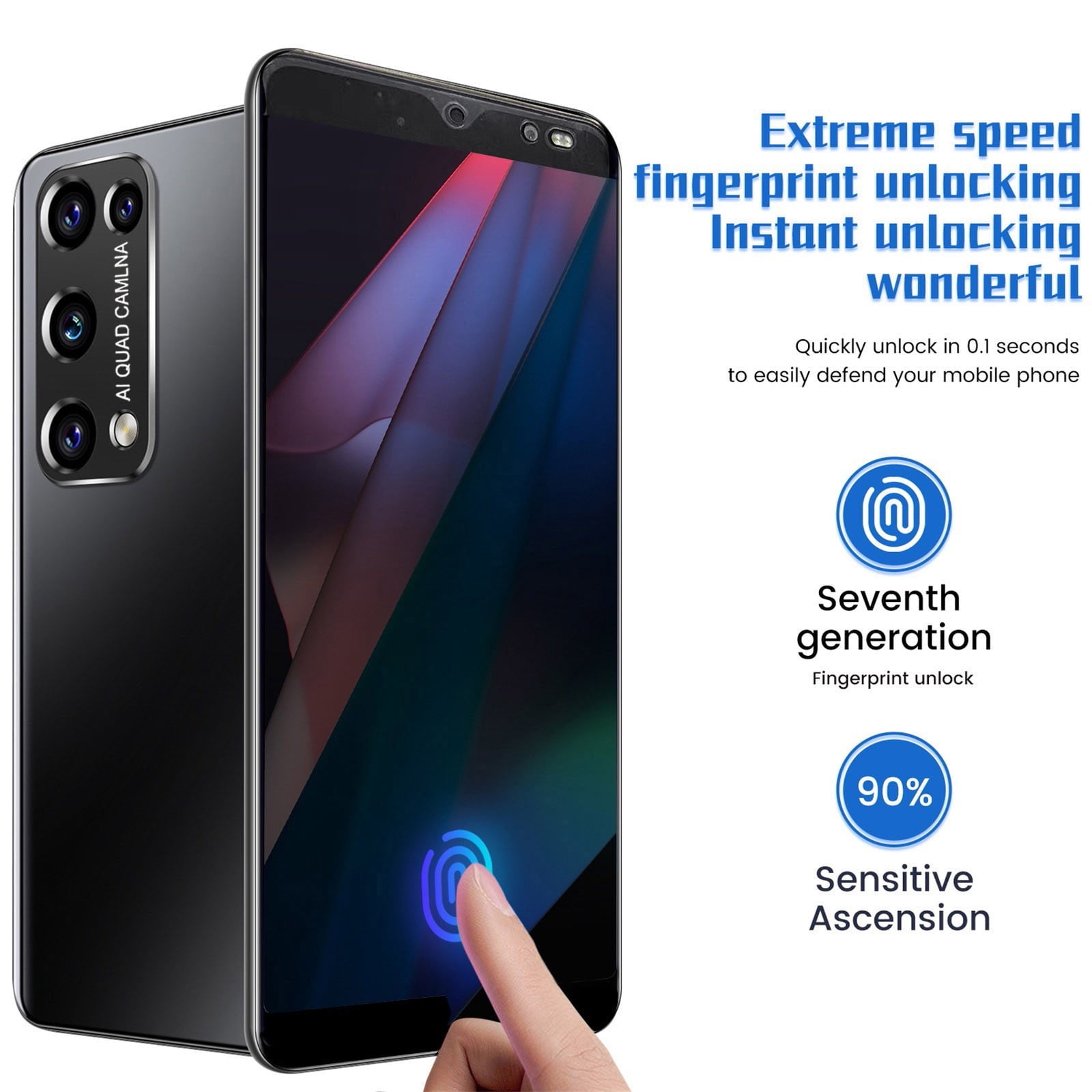 FYTPOV Android Phone, 5.8-inch Curved Screen Smartphone Android 10.0 1080P HD Camera1GB + 8GB Support 2 SIM Card And 128G Card, Cell Phones Unlocked