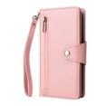 thumbnail image 3 of Nalacover For iPhone 14 Pro 6.1 inch Zipper Wallet Case,360 Protection Stylish PU Leather Shockproof Magnetic Flip Holder 6 Card Slots and 2 Cash Pockets Cover with Detachable Wrist Strap,Rosegold, 3 of 15