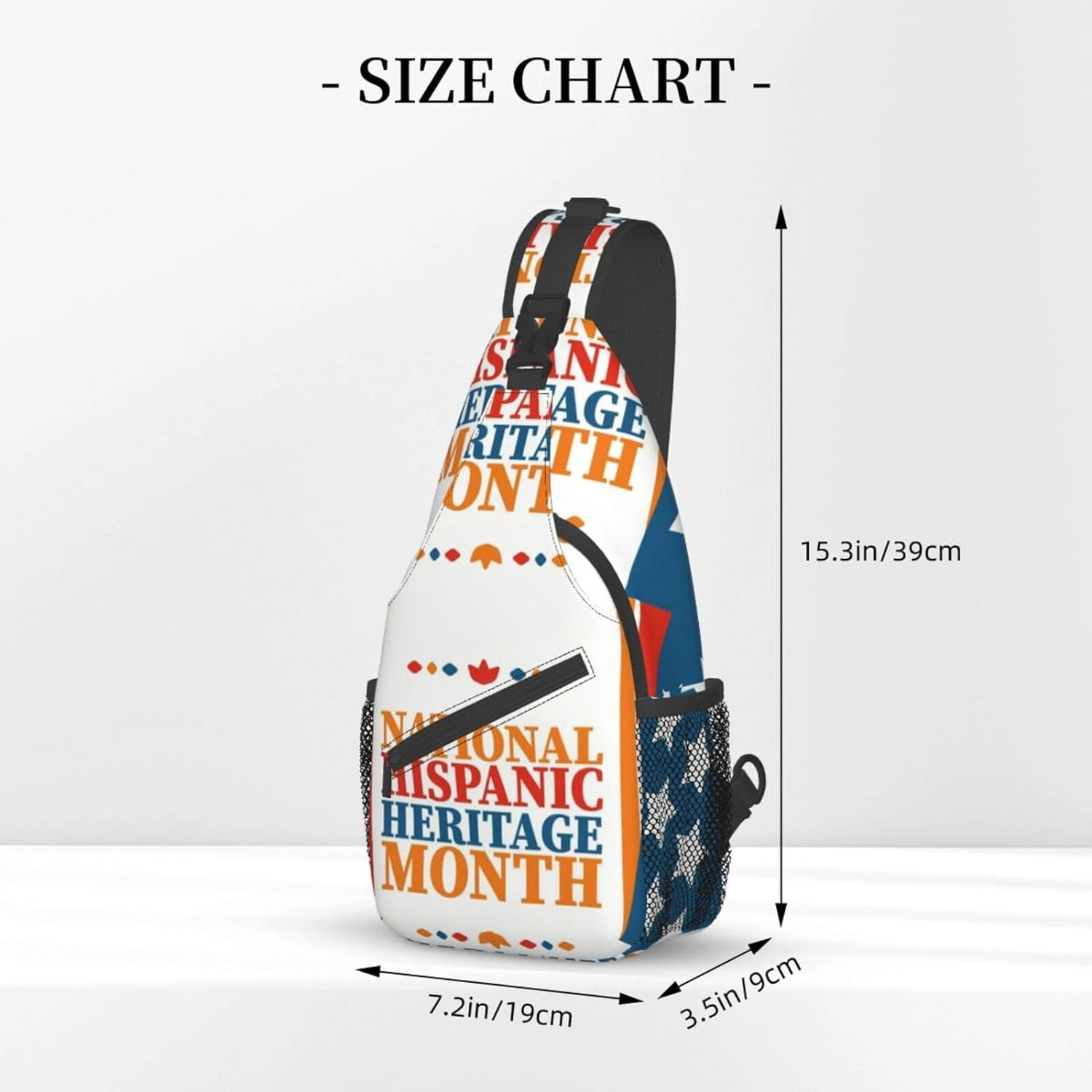 Mes Nacional De La Herencia Hispana Hispanic Heritage Month Sling Bag Crossbody Hiking Travel Chest Bags Backpack Shoulder Daypack for Women Men