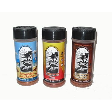 Everglades Seasoning Mesquite Cactus Dust Heat Fish & Chicken 3 Pack 6 Oz Bottles