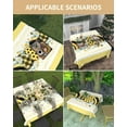 thumbnail image 4 of Nappe d'Été Abeilles Rectangulaire Ronde 60x60 Pouces, Nappe Intérieure Ou Extérieure Miel, Rayures Jaunes Tissu Polyester Imperméable Lavable pour Décoration de Fête Pique-Nique, 4 of 6