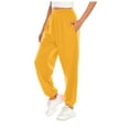 thumbnail image 2 of UTTOASFAY Women Pants Women Sports Pants Trousers Jogging Sweatpants Jogger Pants Yellow XL, 2 of 7
