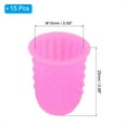 thumbnail image 2 of Protector de punta de dedo de silicona Uxcell, paquete de 15, cubiertas de guardia para dedos, almohadillas de dedal para contar en la oficina, tamaño pequeño rosa, 2 of 5