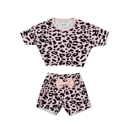

SUNSIOM 2Pcs Toddler Girls Summer Set Heart Print Short Sleeves T-Shirt and Shorts