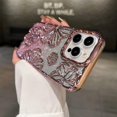 thumbnail image 2 of for iPhone 16 Plus Case with Bling 3D Floral Pattern, Girly Woman Cute Soft TPU Plated Silicone Gradient Glitter Sparkly Case Shockproof Protective Cover for iPhone 16 Plus 6.7" (Pink), 2 of 11