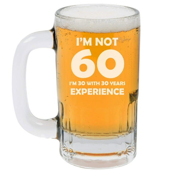 12oz Beer Mug Stein Glass I'm Not 60 Funny 60th Birthday