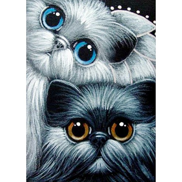 Taladro diamante pintura (DE2916) 5D DIY gatos completos animales punto de cruz bordado Kits 50x70cm Hugtrwg Para estrenar