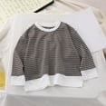 thumbnail image 2 of vdgthytj Toddler Baby Tops Boys Girls Striped Round Neck Long Sleeve Shirt Casual Spring Fall Pullover Blouses, 2 of 4