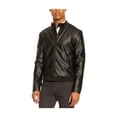 thumbnail image 1 of Kenneth Cole Mens Faux Leather Motorcycle Jacket, Black, Small, 1 of 1