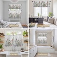 thumbnail image 6 of Spring Floral Kitchen Curtains Sets for Windows 36 Inch Length, Gray Plaid Farmhouse Flowers Watercolor Rod Pocket Window Treatments Tier Curtains and Valances Set for Bedroom/Bathroom, 6 of 8