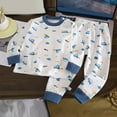 thumbnail image 2 of masbird Boys Girls Pajamas Little Toddler Long Sleeves and Pants Pajamas 2-Piece Pjs Set Kids Sleepwear 6-12 Months 12-24 Months 2t 3t 4t 5t 6t 7t 8t 9t(Blue,12-18 M), 2 of 4