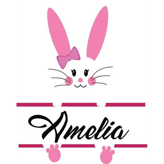 Personalized Name Vinyl Decal Sticker Custom Initial Wall Art Personalization Decor Bunny Rabbit 10 Inches X 10 Inches
