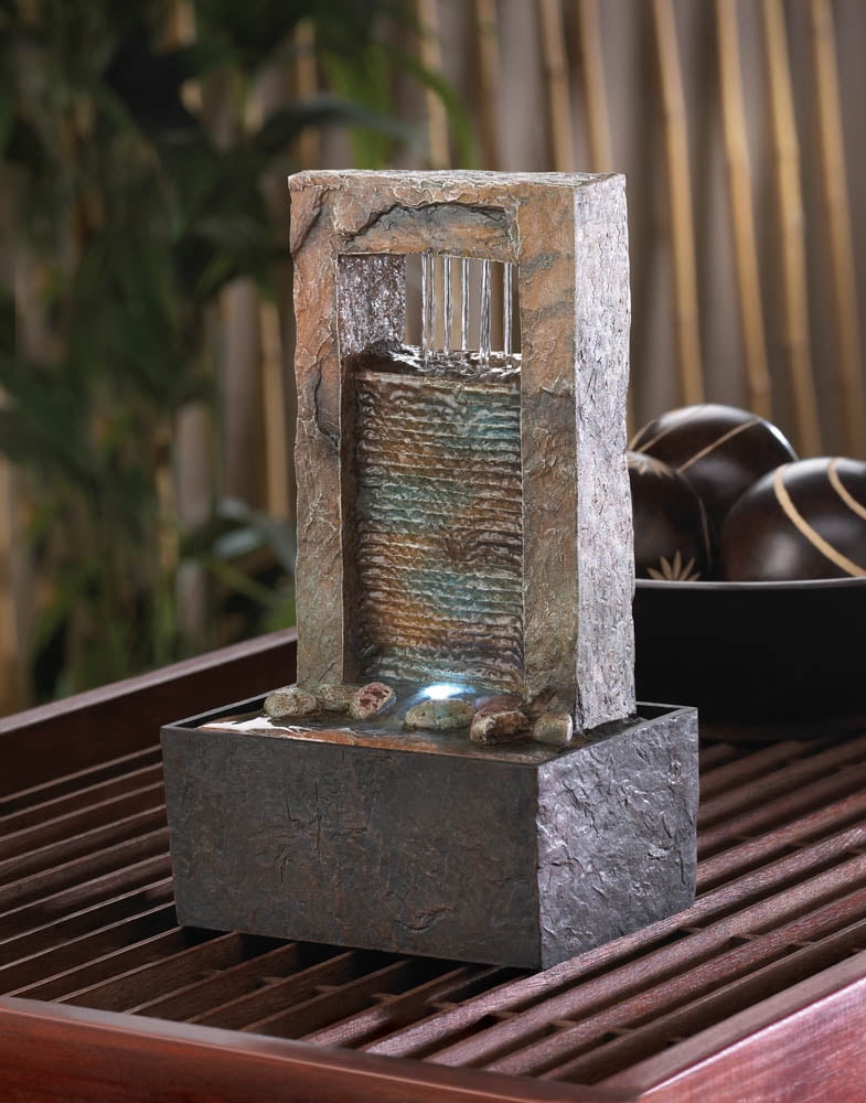 Tabletop Fountain Waterfall, Indoor Rock Fountain, Made With ... Tabletop Fountain Waterfall, Indoor Rock Fountain, Made With ...
