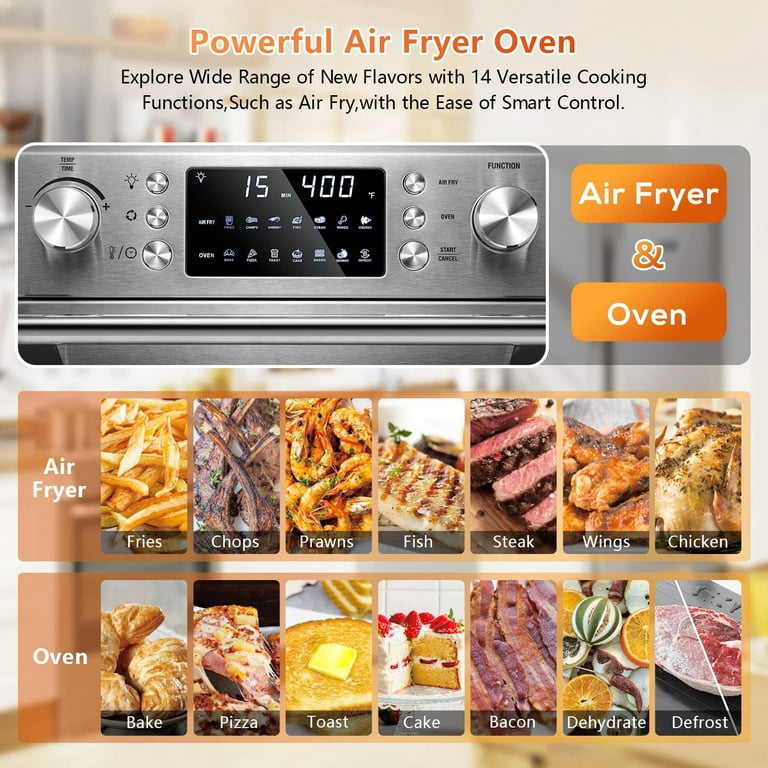 Large Air Fryer 16.91 Quart, 1800W Electric Air Fryer w/ 8 cooking pre –  Gadfever