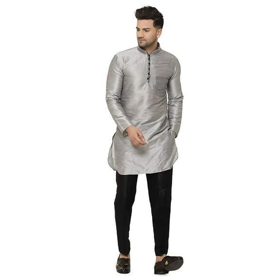 Men's Handmade Silk Blend Festive Kurta with Bottoms