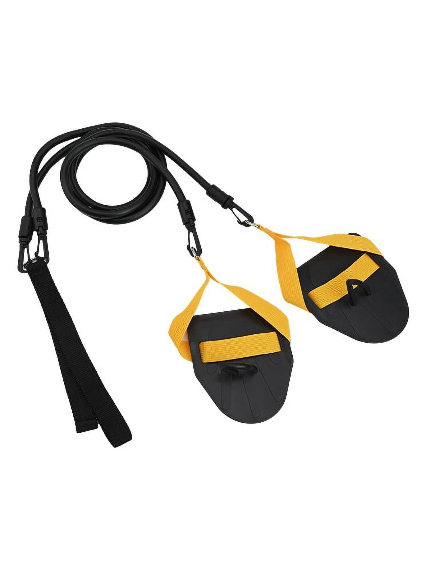Dryland Swim Trainer Swimming Arms Strength Train Resistance Band With Paddles Black 60Lb
