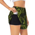 thumbnail image 3 of Lsque Tropical Palm Leaves Fern Leaf Printed Women's Running Shorts with Liner Pockets,Elastic Quick Dry Workout Athletic Gym Yoga Shorts,Womens High Waist Shorts-XX-Large, 3 of 9