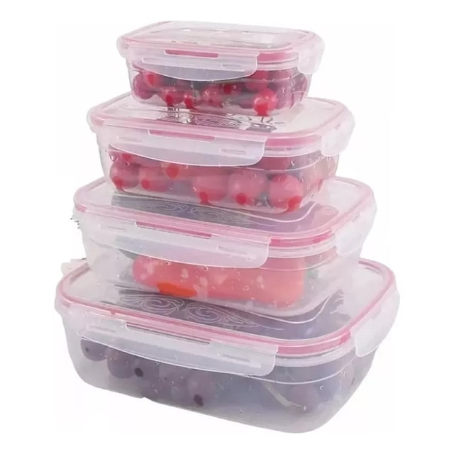 Typpkmm Set 4 Contenedores Recipientes Hermeticos Topper De Alimento Comida Organizador De Cocina