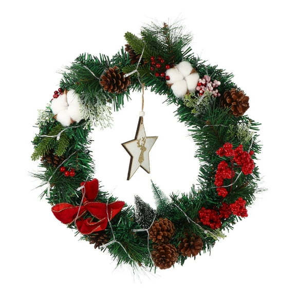 Toyvian Creative Flower and Pine Christmas Wreath Assorted Color for Household Decor