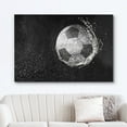 thumbnail image 2 of Aaheei Canvas Print Wall Art Black & White Grayscale Raining Soccer Field Soccer Ball Sports Fitness Photography Realism Decorative Scenic Multicolor for Living Room, Bedroom, Office, 2 of 3